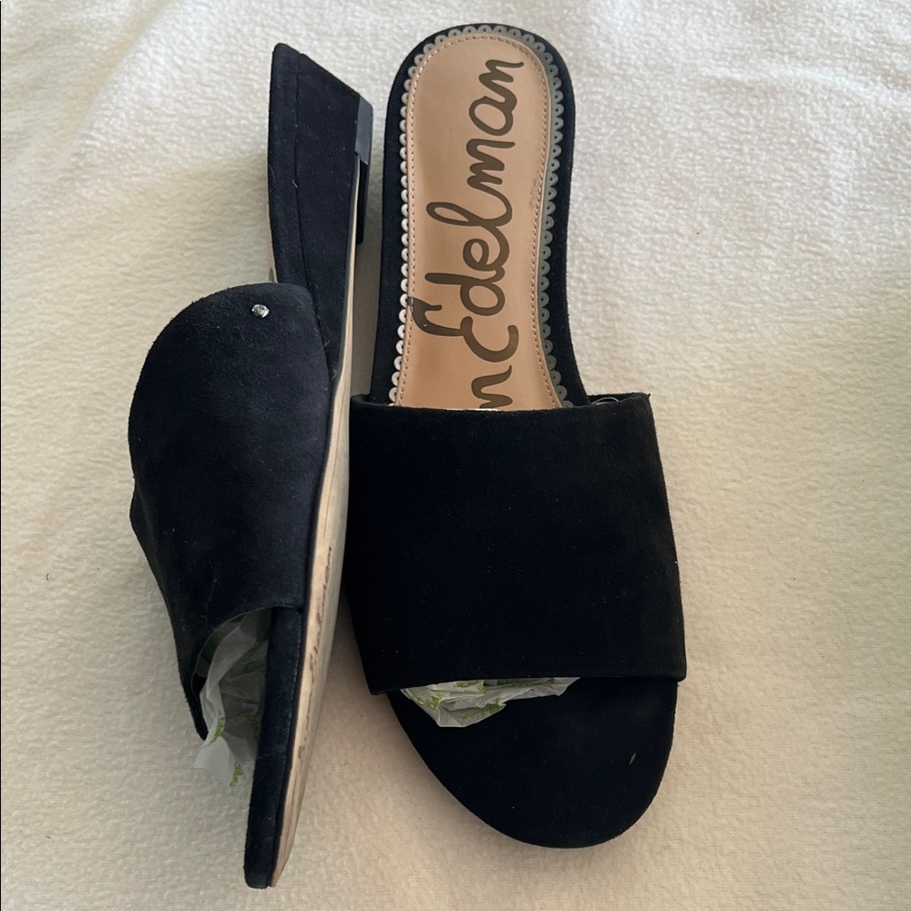 Sam Edelman Black Suede Slide Sandals - Picture 5 of 5